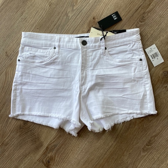 New KUT FROM THE KLOTH jane high rise short fray hem in optic white - Picture 4 of 5